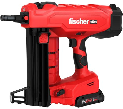 fischer Set di chiodi per calcestruzzo a batteria FXC 85, senza gas, AMPShare Alliance, con regolazione della profondità, per 500 chiodi per carica, con 2 batterie Bosch ProCore da 18 V e caricatore