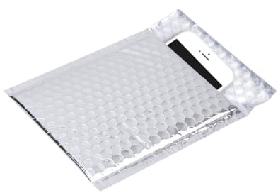 Silberne Luftpolster Versandtaschen aus Pet, 28 Stück | Aluminiumfolien Oberfläche, Bubblefilm Ausführung, Schützt vor Regen und Schnee