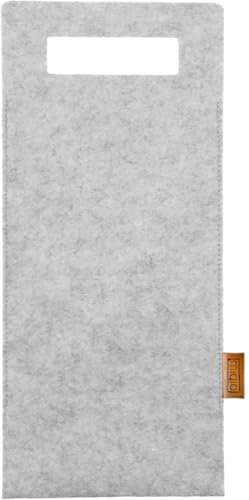 MIQIO® Design Filz Flaschentüte I 40cm x 17 cm I Geschenkverpackung für Weinflaschen oder Sektflaschen I nachhaltige Filz-Flaschentasche I Oekotex I hellgrau
