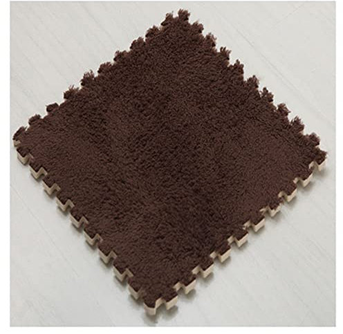 Weiche ineinandergreifende Teppichfliesen, Plüschschaumquadratbodenmatten, Flauschige Puzzle -Fläche -Teppiche, 1 cm dick, Puzzle Matte 30 x 30 cm - 9 Fliesen