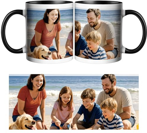 CWYW Personalised Coffee Mug with Photo Custom Picture Logo Mug Photo Collage Personalized with a 1 Photo Novelty Custom Gift for Family, Friends, Birthday