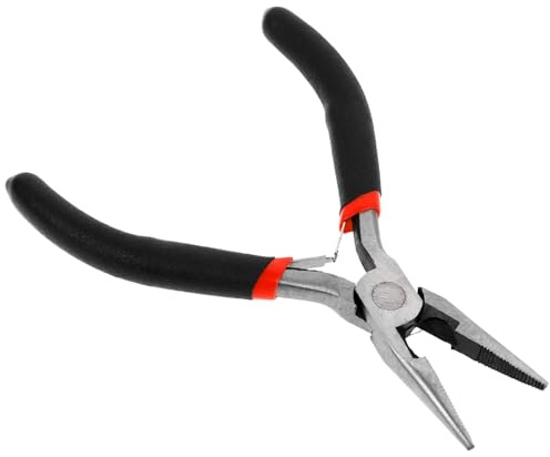 Alicates de punta plana de 4,7 pulgadas, alicates de aguja, alicates de alambre, alicates lisos, alicates de mordaza de pato, alicates finos para joyería, reparación de joyas, bobinado de alambre