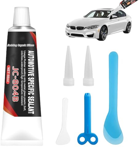 Doukesh 100ML Colle a Pare Brise Voiture Noir Colle pour Joint de Portiere Voiture Colle Carrosserie pour Collage Métal-Verre Mastic-Colle Étanche Outils Inclus
