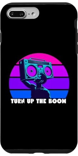Boombox Retro 80's Boombox, Cassette de Musique rétro Turn Up The Boon Coque pour iPhone 7 Plus/8 Plus