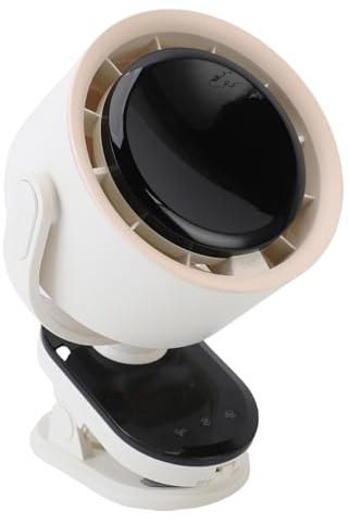 FTVOGUE Ventilador Portátil con Abrazadera, Material ABS, 100 Velocidades Ajustables, Ventilador de Escritorio Recargable por USB con Pantalla LED para Viajes en Casa y Oficina