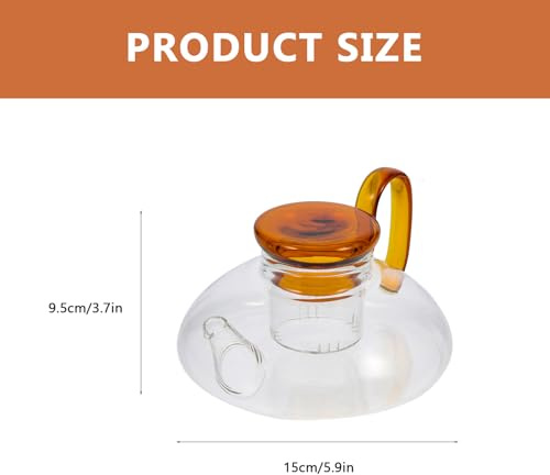 BESPORTBLE Théière En Verre De Style Japonerie Rouge, 800 Ml, Résistance à La Chaleur, Infusion Maison, La Cuisine Et Service De Thé, Récipient à Café Pratique