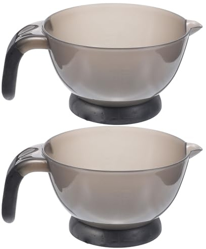 BETOOKY 2 piezas Cuencos para Mezclar Tinte de Cabello Cuenco Grande con Mango Bowl para Teñir y Pintar Pelo Diseño Grueso y Resistente para Mezcla Precisa y Aplicación Profesional