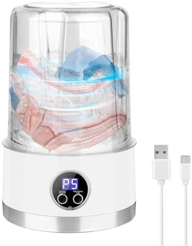 Mini Lave-Linge Portable Appareil Ménager Doux 1L | Mini Machine À Laver Pour Soutiens-Gorge Pour Vêtements Bébé, Lit Pour Animaux, Sous-Vêtements, Camping-Car, Camping,