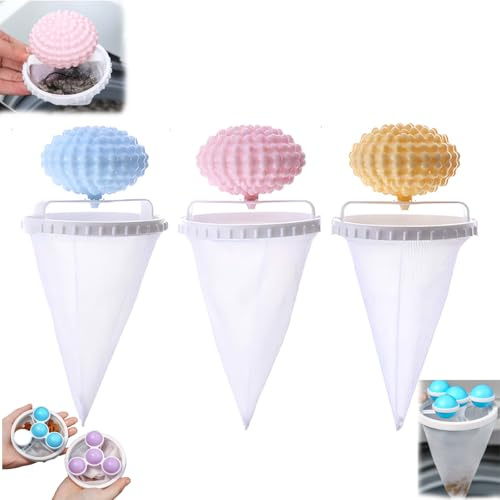 NZLTQO Vortexes Float Hair and Lint Catcher,Pet Hair Remover for Laundry,Lint Catcher for Washing Machine,Lint Filter Lint Remover Cleaning Clothes Washing,Dog Hair Remover for Laundry (A-3pcs)