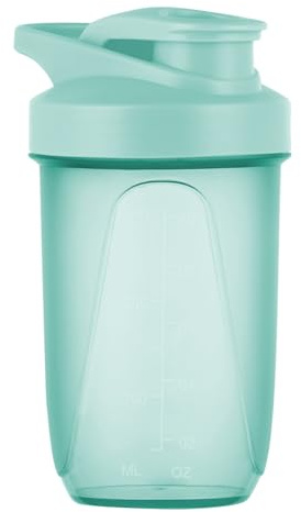 Alaoo Protein Shaker Bottle, Shaker Protein Shakes Plastic with Metal Stirring Ball, Leak Proof Flip Flop Lid Shake Bottle for Fitness Sports Gym for Men and Women, 400ml, Green