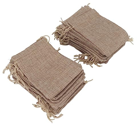 Naroote 50 ST Mjuka Säckvävspresentpåsar med Dragsko för Gör-det-själv, Bröllopshessian Jutepåsar för Fest, Linnesmyckespåsar för Alla Hjärtans Dag, 10x14cm