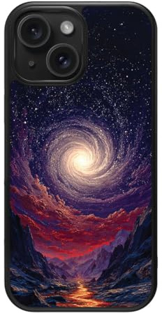 Case Collection Galaxy Space for iPhone 15 Case, Cosmic Vortex | 10ft CoreShock Drop Protection, MagSafe Compatible with 1600g Magnet Hold, Glossy Finish Print, Microfibre Lining, Gift Box