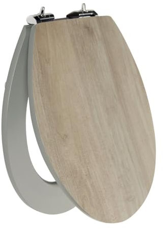 Primaster Toilettendeckel Eiche Grau Absenkautomatik WC Toilettensitz Klodeckel