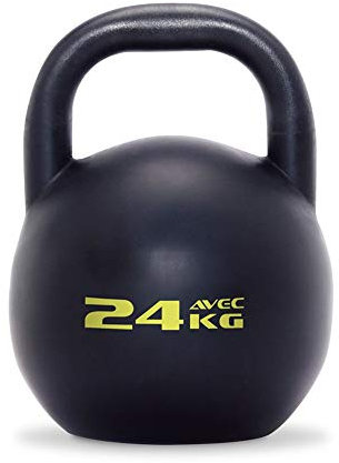 Kettlebells HUAHUA Schwarz Stahlguss, 4kg, 6kg, 8kg, 12kg, 16kg, 20kg, 24kg, 28kg, Tropfen Beständigkeit, Verschleißfestigkeit, Unisex-Adult (Size : 24kg)