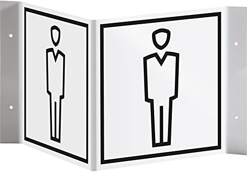 Dreifke® Schild I Tür-Nasenschild Piktogramm WC Herren, Kunststoff, 150x150mm
