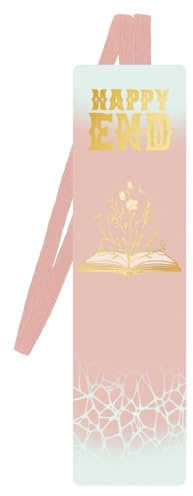 moses. libri_x Lesezeichen mit Band Happy End I Bookmark I Seitenmarker I Buchmarkierung I Geschenkidee für Buchliebhaber