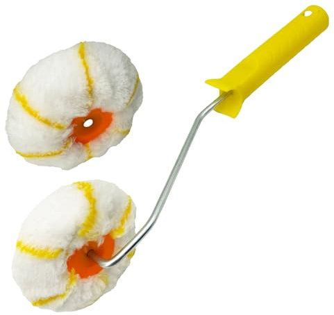 XWADJCD Corner Paint Roller, Mini Drywall Corner Roller for Use with Water-Based, Oil Paint Roller Tool for Home Office Wall Painting Decoration (Corner Roller 2+1)