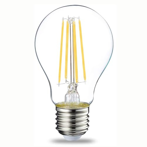 YOIZO LED E26 Edison Screw Bulb Dimmable, 4W 2700K (Equivalent to 60W), Vintage Clear Glass Globe Energy Saving Light Bulbs, Warm White