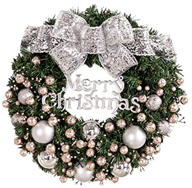 Sunfashion Weihnachtsdeko Tür Außen,Kranz Türkranz Herbst Außen Fall Wreaths for Front Door Dekokranz Frühling Türkranz Metallring Dekoring