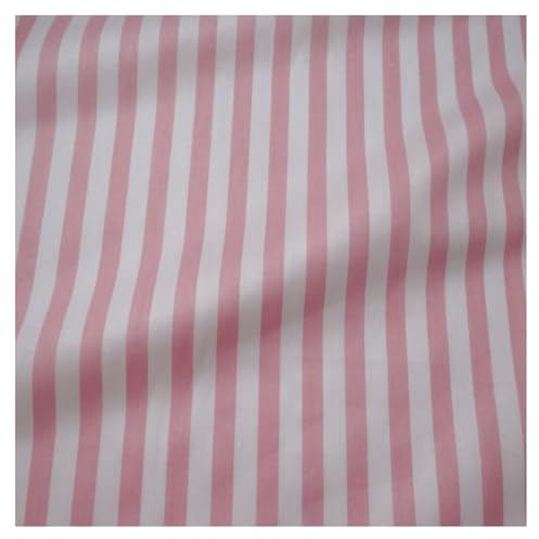 BrightGlow Baumwollstoff Streifen Stoff Meterware Gestreifter Polsterstoff 100% Baumwolle Stoff Zum Nähen Modestoff Dekostoff Handwerken Nähen Stoff für DIY Basteln Nähen Rosa 16# 100x160cm