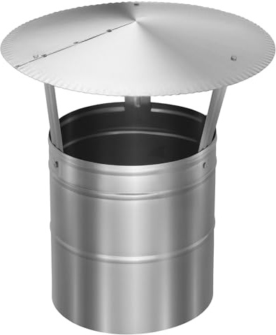 KOTARBAU® Schornsteinabdeckung Edelstahl - ø 200 mm - Kaminhaube - Schornstein Regenhaube - Kaminabdeckung - Schornsteinhaube - Kaminaufsatz - Rostfrei - Edelstahl - INOX