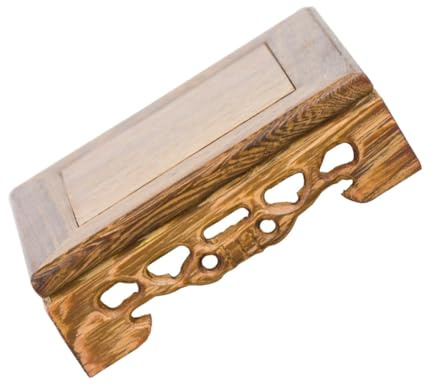 TOYZFRIENDY Base Quadrata Delicata in Legno di Padouk per Vaso di Fiori Supporto Ornamentale per Interni Piedistallo Portavaso per Mini Acquari e Decorazioni Artigianali