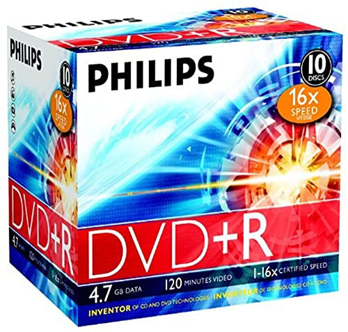 Philips DVD+R 16x 4.7GB / 120min JC(10) 4.7GB 10pc(s) - blank DVDs (4.7 GB, 10 pc(s), 120 min, 147 x 111 x 131 mm)