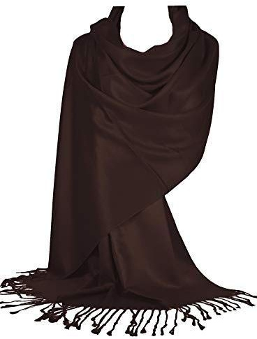 World of Shawls Supermjuk pashminasjal sjal halsduk, Chokladbrunt,