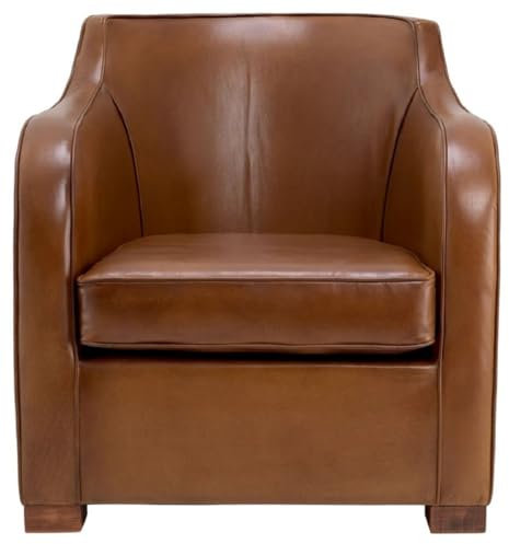 Casa Padrino Luxus Leder Sessel Braun 69 x 80 x H. 71 cm - Echtleder Wohnzimmer Sessel - Hotel Sessel - Wohnzimmer Möbel - Hotel Möbel - Luxus Qualität