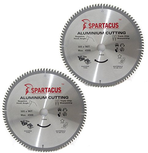 2X Spartacus 305mm Diameter x 96 Teeth x 30mm Aluminium Cutting Circular Saw Blade