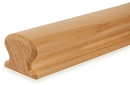 Main-courante en bois de hêtre laqué Design en oméga 55 x 50 x 3000 mm