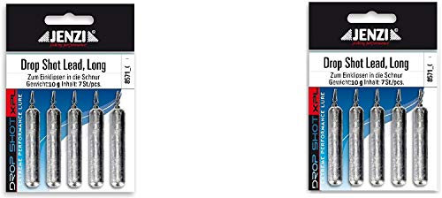 blntackle76 Set: 2 Packungen Jenzi Drop-Shot Blei Bleigewichte Long von Jenzi 10 Gramm +gratis Petri Heil! Aufkleber
