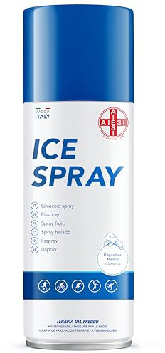 AIESI® Ghiaccio Spray sport istantaneo al MENTOLO bomboletta 400 ml effettivi ICE SPRAY, Made in Italy