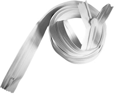 Telliswelt Reißverschluss für Bettwäsche 135 cm weiß mit Kunsstoffschieber flach Zipper