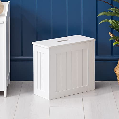 CHRISTOW Bathroom Storage Box with Lid, White | Multi-Purpose Storage, Spare Toilet Roll & Cleaning Product Holder, Space-Saving Design, Durable MDF, H33cm x W37cm x D17cm