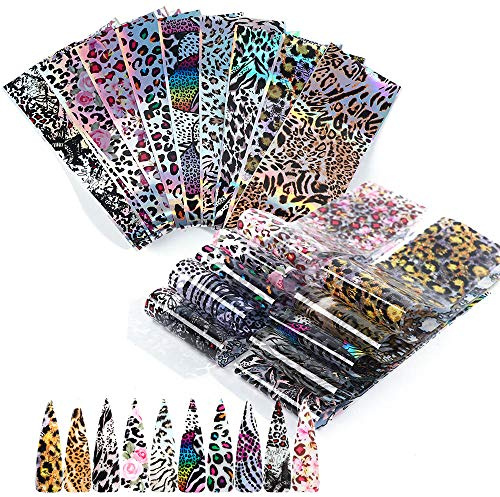 Mwoot 20 Diseños Nail Art Foil Sticker, Pegatina Calcomanías Uñas Transferencia Foils Transfer Cielo Estrellado Herramienta para Decoración de Uñas Manicura DIY