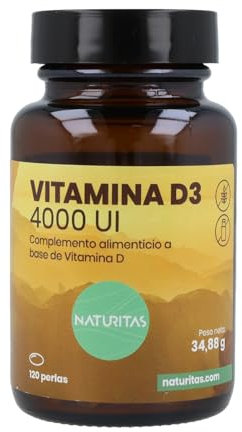 Vitamina D3 4000UI 120 Cápsulas Naturitas Essentials | Mantiene los niveles normales de calcio | Complemento alimenticio