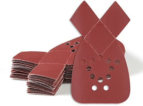 SPEEDWOX Papel de lija con detalle de ratón, 20 unidades, grano 800, papel de lija con detalle de gancho y bucle con 2 puntas de repuesto, 12 hojas de lijado para pulido de carpintería mental