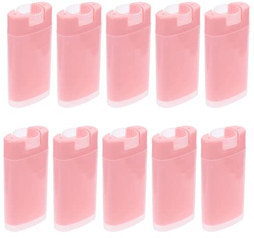 Minsily 20 Stück 15 ml Leere Deodorant Behälter, Kunststoff Lippenstifthülsen, Deo Behälter Leer ovale Lippenstift Tubes Lippenbalsam Behälter, 15g Lippenbalsam Behälter DIY Buntstift, Chapstick(Rosa)