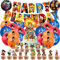 Ksopsdey Party Supplies Dragon Ball Birthday Decoration Balloons 39 Pieces Dragon Ball Theme Birthday Party Decorations Includes Banner Balloons Cake Toppers for Birthday Decorations