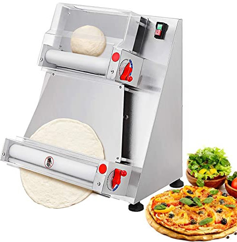 Pizza Dough Roller Sheeter 16 Automatic Commercial Dough Press Machine 370W Electric Pizza Press Making Machine Pasta Maker 5s/ Dough for Rolling of Pizza and Various Dough Cake