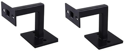 BBTISG 2 Stück Schwarze Handlaufhalterungen, Edelstahl Wandmontage Handlaufhalter Wandhalter Holz Geländer Robuste Geländerhalterungen Handlaufhalterungen für Treppen