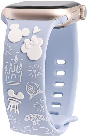 BEEXI Cartoon Engraved Strap Compatible with Apple Watch Strap 41mm 40mm 38mm Women Drip Glue Cute Soft Silicone 3D Band for iWatch Series 11 10 9 8 7 6 5 4 3 SE(3 2 1)