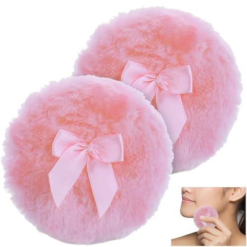 Keuyeo Große, Flauschige Puderquasten, 2 Stück/Set, Waschbar, Körperpuderquaste, Weiche, Runde Make-up-puderquasten Für Make-up-Werkzeuge