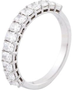 Epinki Echte Goldschmuck, Weißgold 14 Karat Au585 Ringe, Halb Ewigkeit Verlobungsring mit Smaragd Moissanit, 18K Gold Pärchen Ringe Eheringe Gr.51 (16.2)