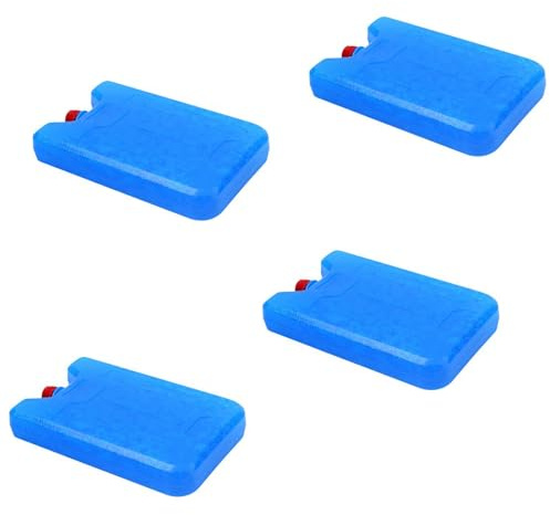 Freezer Blocks - 4 Pack 200/350/600ml Packs For Cool Box, Reusable Freezer Packs Cooler Ice Packs Long Lasting, Portable Cooler Freezer Ice Pack For Refrigerator Air Conditioner Fan Lunch Box