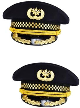GALPADA 2 Stk Hut mit großer Krempe Kostümzubehör Hüte für Kinder Matrosenmütze Kapitänsmütze Rollenspiel Hut Herrenhüte Hut für Kinder einheitlicher Hut Mützen für Flugkapitäne Baumwolle