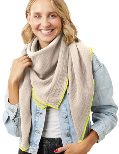 Salt & Sand Musselin Tuch Damen PREMIUM QUALITÄT/Schals & Tücher für Damen/Halstuch Damen/Musselin Schal Damen/Musselintuch Damen/Halstuch - ÖKO-TEX 100 - besonders hautfreundlich