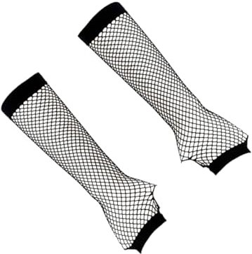 VALICLUD Lange Netzhandschuhe Fingerlose Damen-netzhandschuhe Netz-handgelenkhandschuhe Aus Nylonspitze Schwarz Für Shows Und Kostümpartys