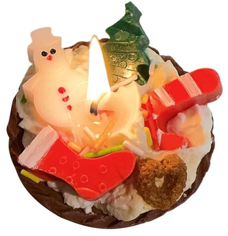 Velas de té de Navidad – Velas aromáticas para el hogar, cera de soja, vela de té invernal en de pastel de huevo, velas perfumadas de soja para el hogar, 7 x 7 cm